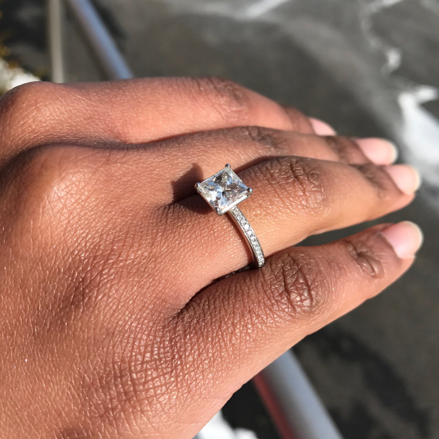 Dazzling 1.47 carat princess cut diamond ring